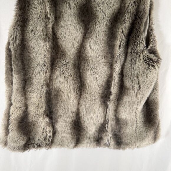 Outdoor Edition Parkhurst Faux Fur Vest Women's Large Brown Grey Full Zip - Picture 11 of 11